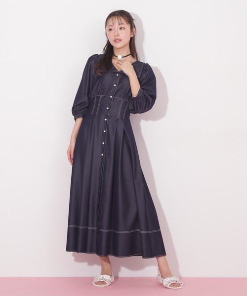 JILLSTUART ワンピース ジルバイジルスチュアート JILL by JILLSTUART バイカラー総針