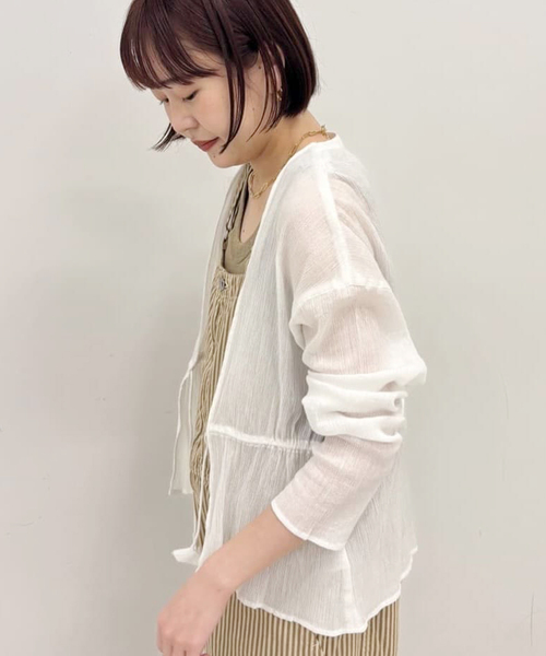FRAMeWORK カーディガン COTTONクレープドロストカーディガン