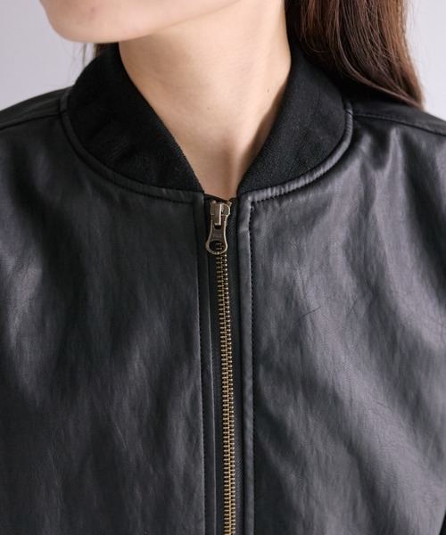 「PUAL CE CIN」 ジップアップブルゾン FREE ブラック レディース_画像5