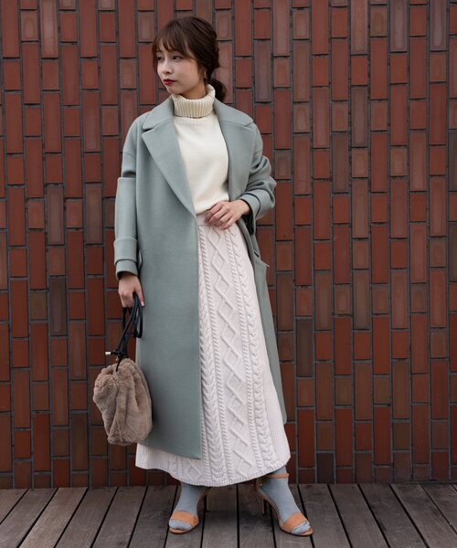 「TIENS ecoute」 チェスターコート MEDIUM モカ レディース_画像3