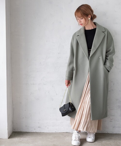 「TIENS ecoute」 チェスターコート MEDIUM モカ レディース_画像4