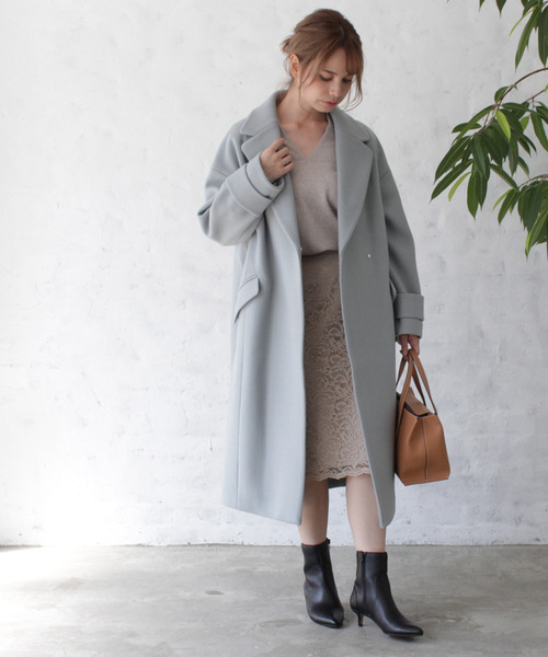 「TIENS ecoute」 チェスターコート MEDIUM モカ レディース_画像8