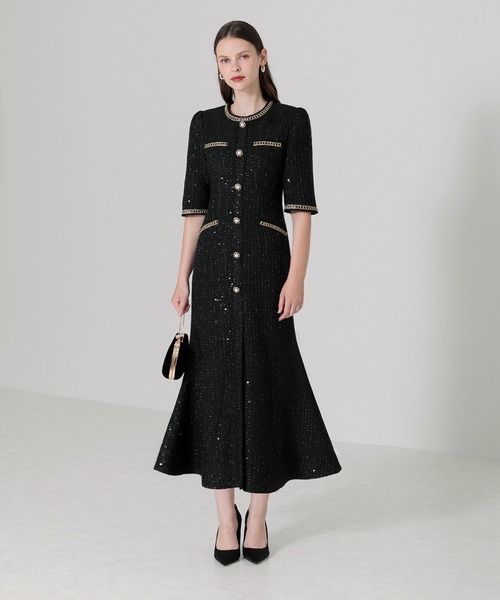 LEJA / 半袖ワンピース/S/ポリエステル/BLK Leja（レジャ） 半袖ワンピース SMALL ブラック レディース : ZOZOTOWN