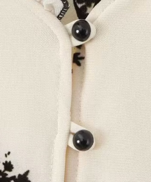 LA POMME petit ブラウス シャツ Frill Piping Floral Blouse