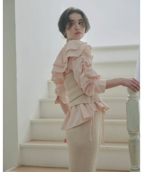 NOTRE emor（ノートルエモア） ブラウス シャツ frill design blouse