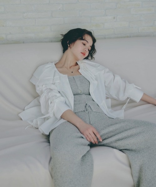 NOTRE emor フリル付き長袖トップス NOTRE emor（ノートルエモア） ブラウス シャツ frill design blouse