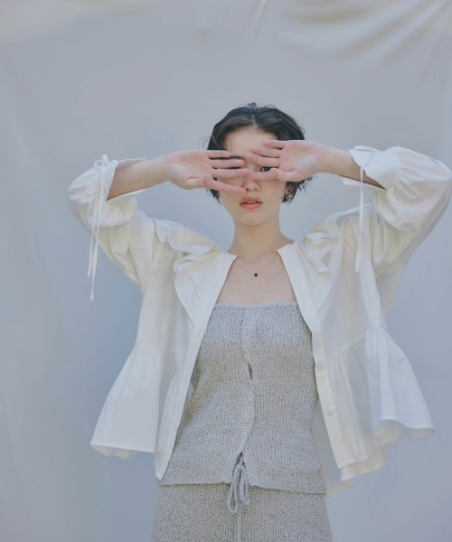 NOTRE emor フリル付き長袖トップス NOTRE emor（ノートルエモア） ブラウス シャツ frill design blouse