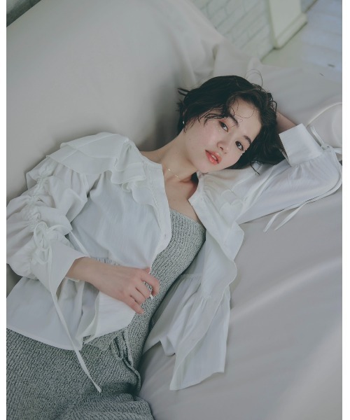 NOTRE emor（ノートルエモア） ブラウス シャツ frill design blouse