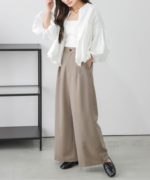 nala⭐︎ワイドパンツ ワイドパンツ パンツ 「インフルエンサーコラボ」タックワイドパンツ