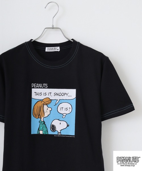PEANUTS tシャツ プリント＆刺繍半袖Tシャツ メンズ レディース