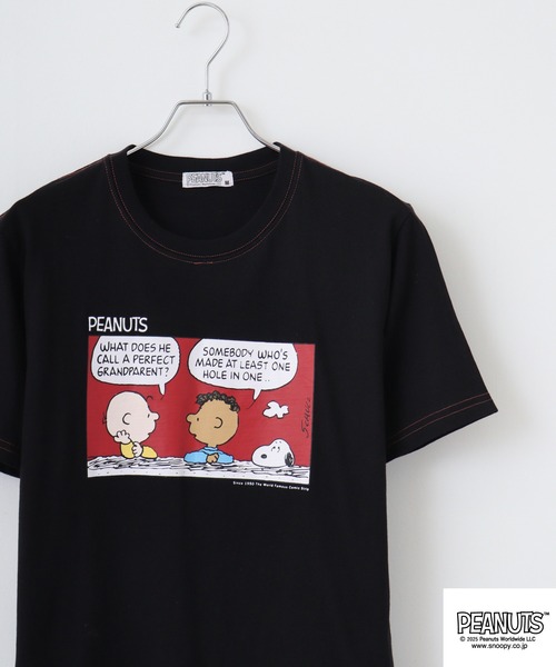 PEANUTS tシャツ プリント＆刺繍半袖Tシャツ メンズ レディース
