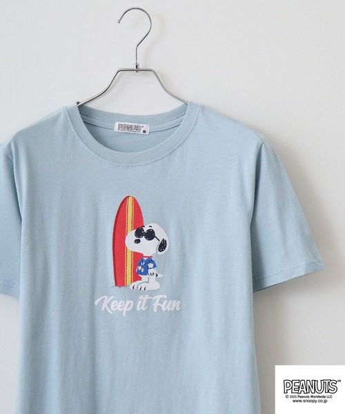 PEANUTS tシャツ プリント＆刺繍半袖Tシャツ メンズ レディース