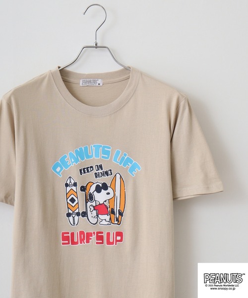 tシャツ 「PEANUTS」「別注」プリントTシャツ レディース PEANUTS tシャツ プリント＆刺繍半袖Tシャツ メンズ レディース