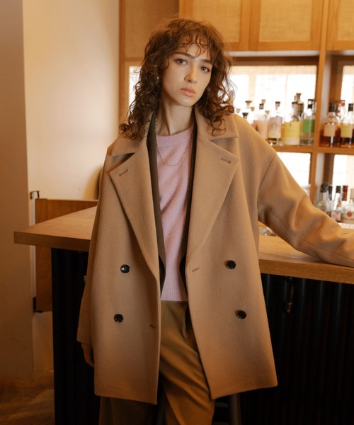 「DOUX ARCHIVES」 ピーコート FREE シルバーグレー レディース_画像5