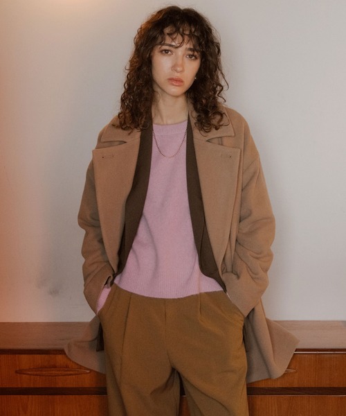 「DOUX ARCHIVES」 ピーコート FREE シルバーグレー レディース_画像6