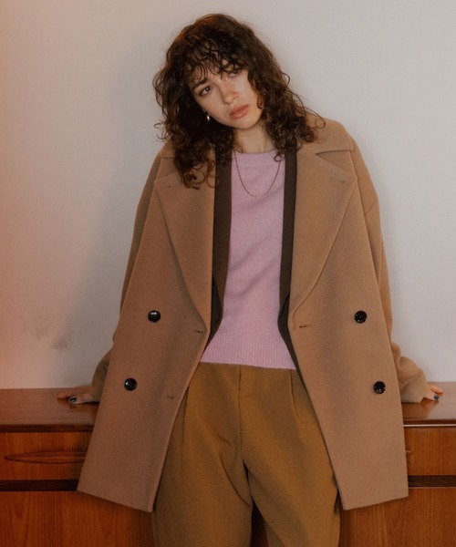 「DOUX ARCHIVES」 ピーコート FREE シルバーグレー レディース_画像7