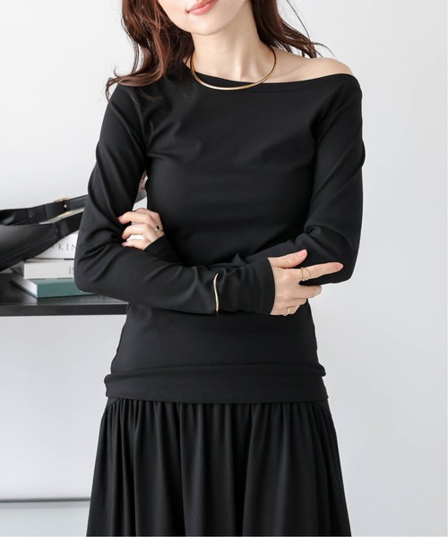 Lajour セットアップ 夏 日本製 ワンショルダートップス+スカート