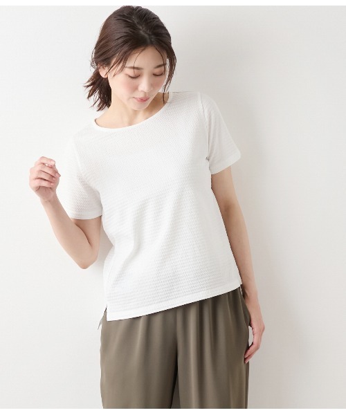 tシャツ 格子サッカーＴ レディース