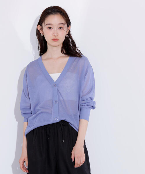N.Natural Beauty Basic カーディガン ルーズミドルシアー