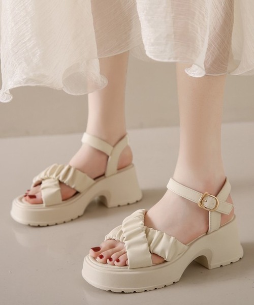 WESTSEA サンダル 厚底ヒール クロスベルトサンダル レディース