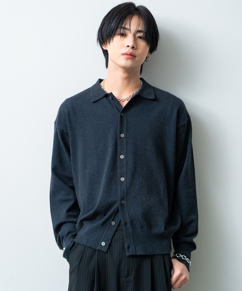 SINSS 「SINSS」 ニットカーディガン SMALL チャコール メンズ
