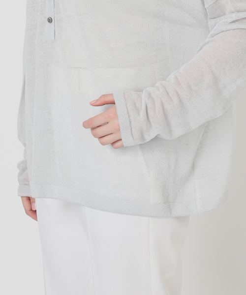 【NOBLE】2WAY ネックニット ノーブル NOBLE 2wayスムースクロップドニット （グレーB