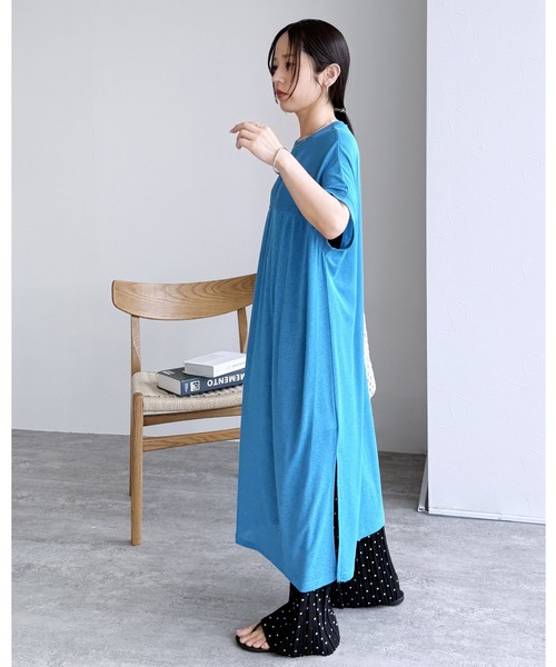 追加分　フレンチスリーブワンピース　裾幅85 reca（レカ） ワンピース 半袖 「ZOZOTOWN限定」ヨーク切替フレンチ