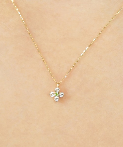 K10 フラワー　ネックレス TAKE-UP（テイクアップ） ネックレス K10ダイヤモンド ホワイト
