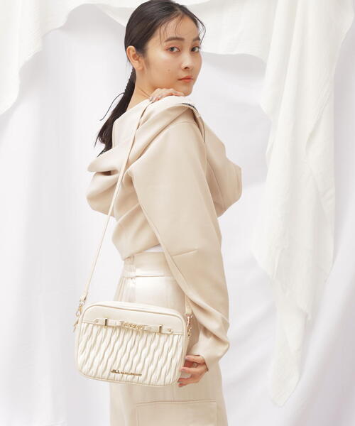 JILL プリーツショルダーバッグ ベージュ/ピンク 楽天市場】RIBBON BIJOUX WALLET(お財布ショルダーバッグ) JILL