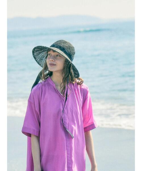 「AMERICAN HOLIC」 半袖ワンピース M ネイビー レディース_画像4