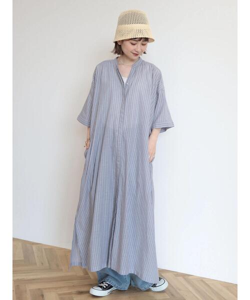 「AMERICAN HOLIC」 半袖ワンピース M ネイビー レディース_画像7