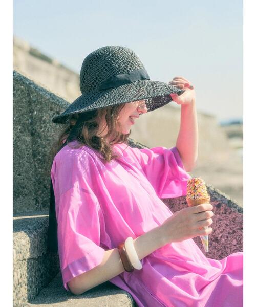 「AMERICAN HOLIC」 半袖ワンピース M ネイビー レディース_画像8