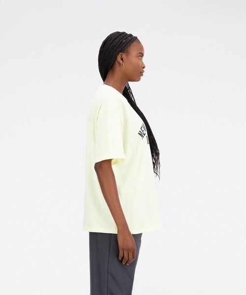 「New Balance」 半袖Tシャツ SMALL ライトイエロー レディース