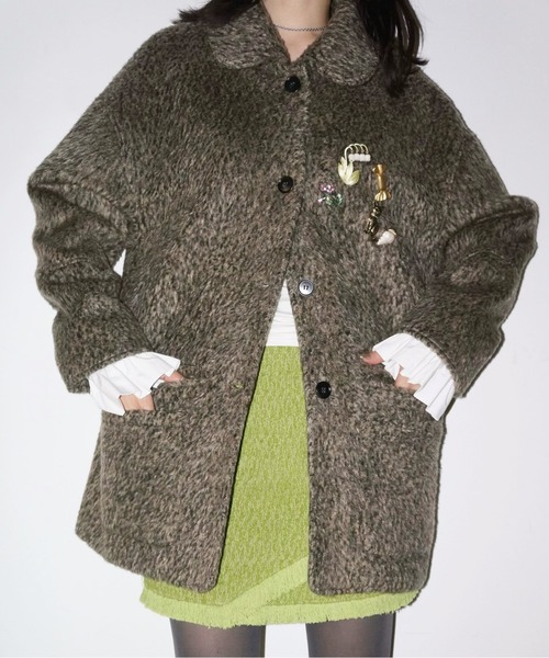 2way shaggy jacket / フリルシャギージャケット musubore（ムスボレ） コート アウター removable-cuffs 2way shaggy