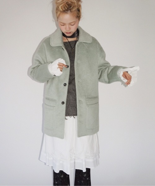 2way shaggy jacket / フリルシャギージャケット セール】removable-cuffs 2way shaggy jacket / フリルシャギー