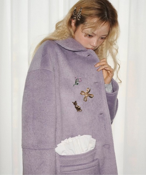 musubore/フリルシャギージャケット musubore（ムスボレ） コート アウター removable-cuffs 2way shaggy