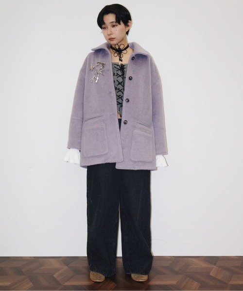 musubore（ムスボレ） コート アウター removable-cuffs 2way shaggy