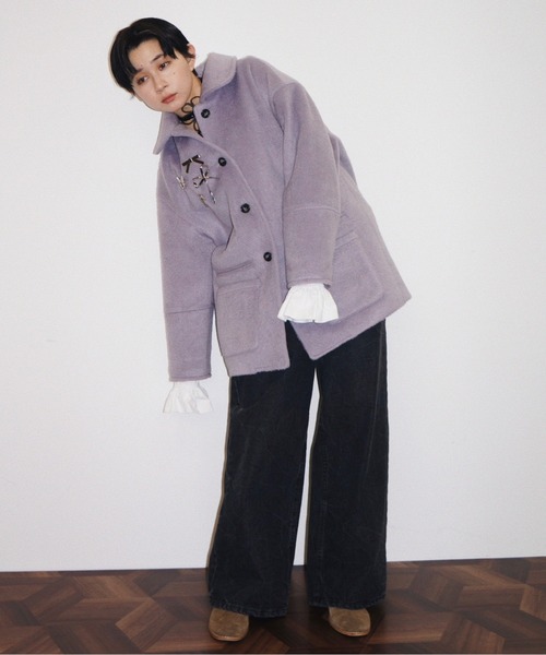 musubore（ムスボレ） コート アウター removable-cuffs 2way shaggy