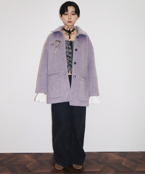 musubore（ムスボレ） コート アウター removable-cuffs 2way shaggy