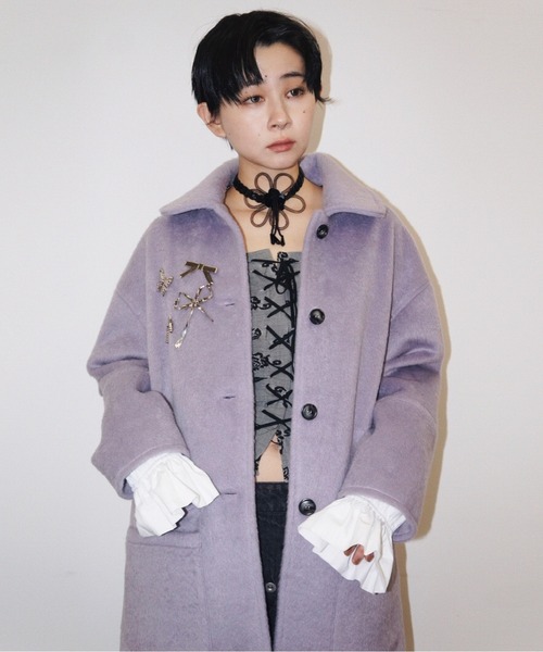 musubore（ムスボレ） コート アウター removable-cuffs 2way shaggy