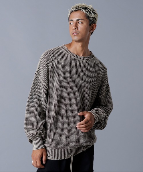正規品 ダンケシェーン CHEMICAL MESH KNIT CREWNECK DANKE SCHON（ダンケシェーン） セーター ニット DankeSchon/ダンケ