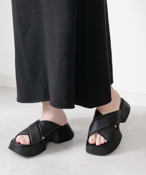 VIC MATIE サンダル美品 VIC MATIE 厚底 サンダル ヴィック・マティ クロススリップ