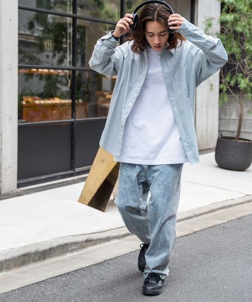 「WEGO」 加工デニムパンツ MEDIUM スカイブルー メンズ