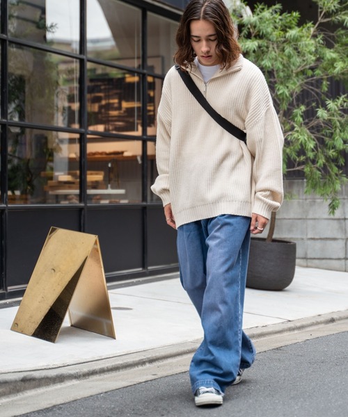 「WEGO」 加工デニムパンツ MEDIUM スカイブルー メンズ