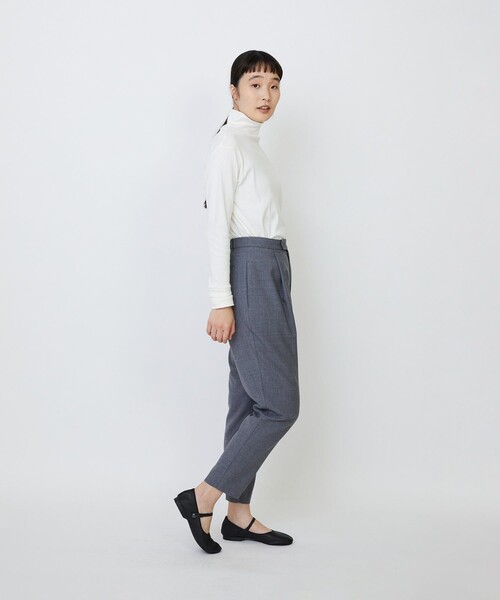 LOISIR パンツ ウール混ツイルストレッチジョッパーズパンツ