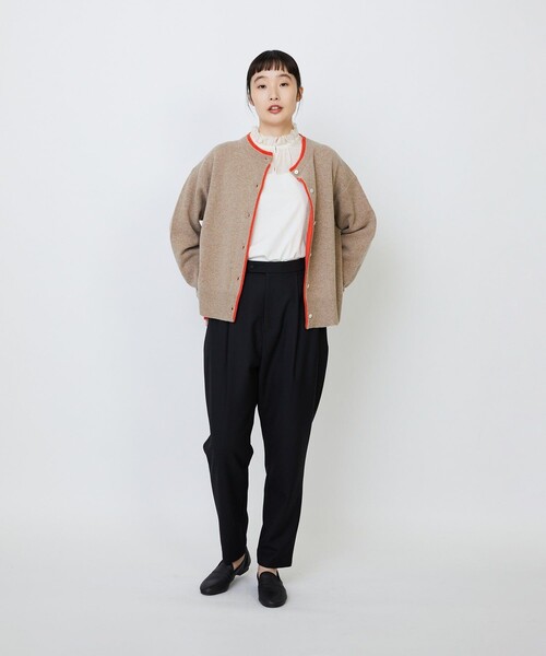 LOISIR パンツ ウール混ツイルストレッチジョッパーズパンツ