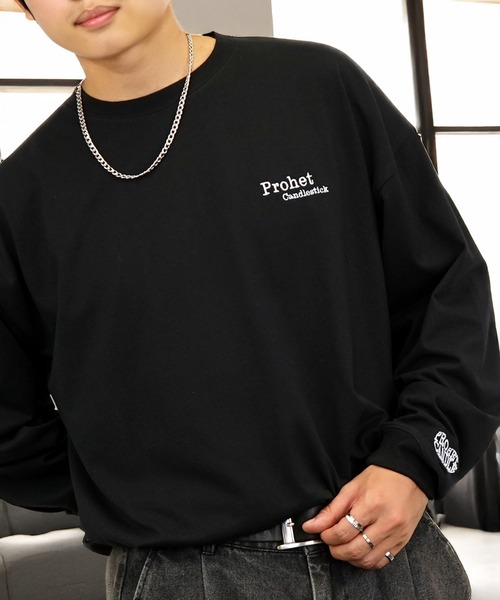 tシャツ 刺繍 ロゴ 長袖 Tシャツ ハート グラフィック ロンT