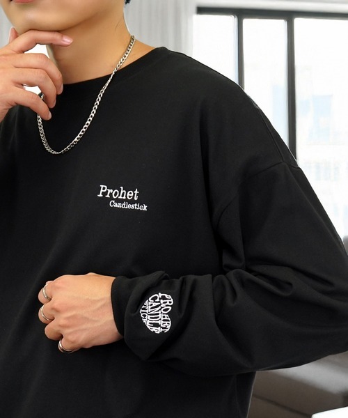 tシャツ 刺繍 ロゴ 長袖 Tシャツ ハート グラフィック ロンT