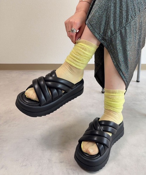 「lus.」 フラットサンダル M シルバー レディース_画像7