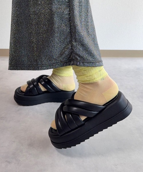 「lus.」 フラットサンダル M シルバー レディース_画像8